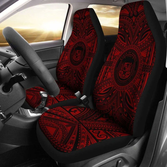 Hawaii Car Seat Cover - Hawaii Coat Of Arms Polynesian Red Black 105905 - YourCarButBetter