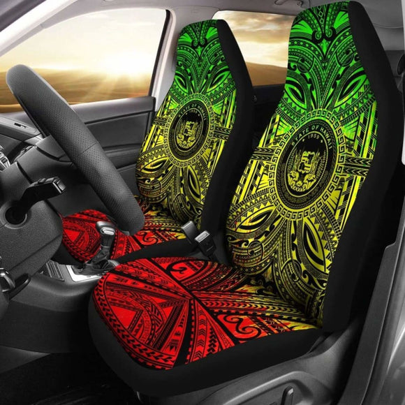Hawaii Car Seat Cover - Hawaii Coat Of Arms Polynesian Reggae Style 105905 - YourCarButBetter