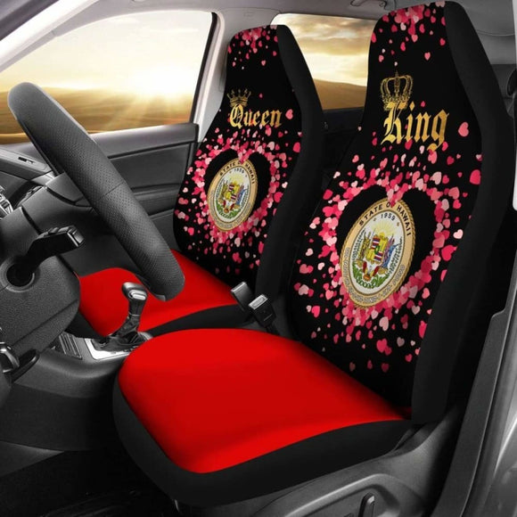 Hawaii Car Seat Cover Couple King Queen Amazing 105905 - YourCarButBetter