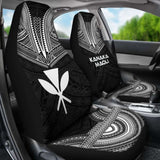 Hawaii Car Seat Cover - Kanaka Maoli Polynesian Chief Tattoo Black Version - 10 174914 - YourCarButBetter