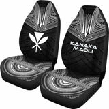 Hawaii Car Seat Cover - Kanaka Maoli Polynesian Chief Tattoo Black Version - 10 174914 - YourCarButBetter