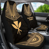 Hawaii Car Seat Cover - Kanaka Maoli Polynesian Chief Tattoo Gold Version - 10 174914 - YourCarButBetter