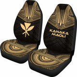 Hawaii Car Seat Cover - Kanaka Maoli Polynesian Chief Tattoo Gold Version - 10 174914 - YourCarButBetter