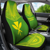 Hawaii Car Seat Cover - Kanaka Maoli Polynesian Chief Tattoo Green Version - 10 174914 - YourCarButBetter