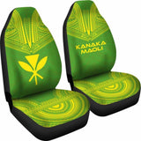 Hawaii Car Seat Cover - Kanaka Maoli Polynesian Chief Tattoo Green Version - 10 174914 - YourCarButBetter