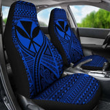 Hawaii Car Seat Cover - Hawaii Kanaka Maoli Polynesian Tattoo Blue - 105905 - YourCarButBetter