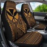 Hawaii Car Seat Cover - Hawaii Kanaka Maoli Polynesian Tattoo Gold - 105905 - YourCarButBetter