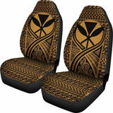 Hawaii Car Seat Cover - Hawaii Kanaka Maoli Polynesian Tattoo Gold - 105905 - YourCarButBetter
