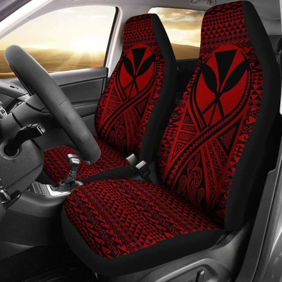 Hawaii Car Seat Cover - Hawaii Kanaka Maoli Polynesian Tattoo Red - 9 174914 - YourCarButBetter