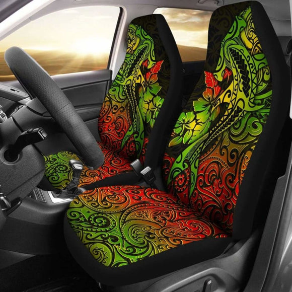 Hawaii Car Seat Cover - Polynesian Hammerhead Shark Hibiscus - 232125 - YourCarButBetter