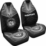 Hawaii Car Seat Cover - Hawaii Seal Polynesian Chief Tattoo Black Version - 10 174914 - YourCarButBetter