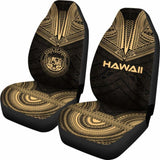 Hawaii Car Seat Cover - Hawaii Seal Polynesian Chief Tattoo Gold Version - 10 174914 - YourCarButBetter