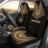 Hawaii Car Seat Cover - Hawaii Seal Polynesian Chief Tattoo Gold Version - 10 174914 - YourCarButBetter