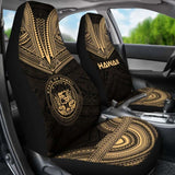 Hawaii Car Seat Cover - Hawaii Seal Polynesian Chief Tattoo Gold Version - 10 174914 - YourCarButBetter