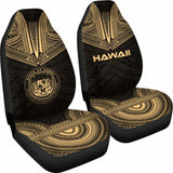 Hawaii Car Seat Cover - Hawaii Seal Polynesian Chief Tattoo Gold Version - 10 174914 - YourCarButBetter