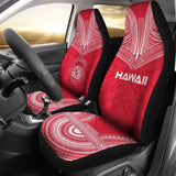 Hawaii Car Seat Cover - Hawaii Seal Polynesian Chief Tattoo Red Version - 10 174914 - YourCarButBetter