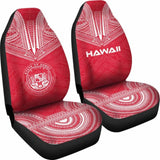 Hawaii Car Seat Cover - Hawaii Seal Polynesian Chief Tattoo Red Version - 10 174914 - YourCarButBetter