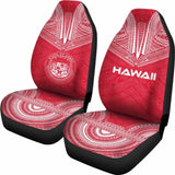 Hawaii Car Seat Cover - Hawaii Seal Polynesian Chief Tattoo Red Version - 10 174914 - YourCarButBetter