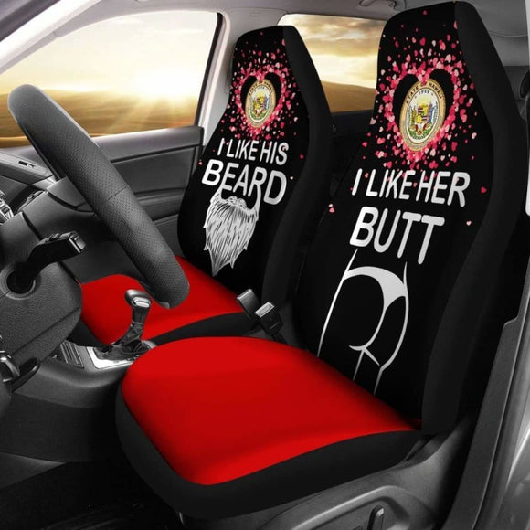 Hawaii Car Seat Covers Couple Valentine Her Butt - His Beard Amazing 105905 - YourCarButBetter