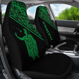 Hawaii Car Seat Covers - Kamehameha King Polynesian Green Curve - 105905 - YourCarButBetter