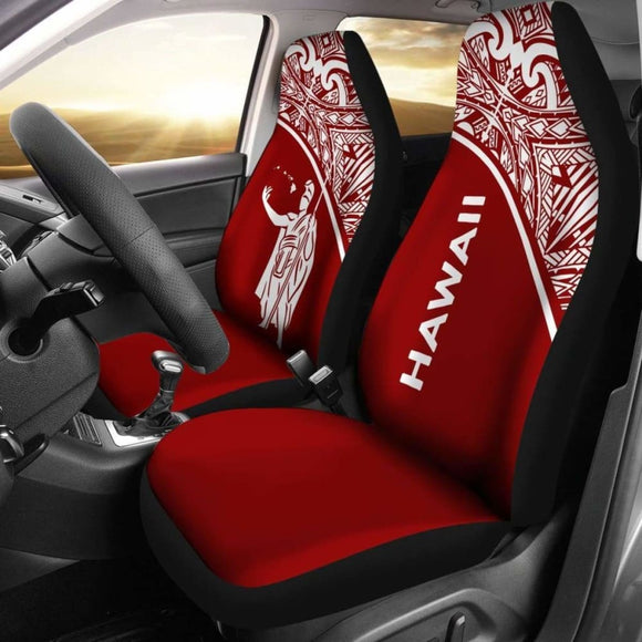 Hawaii Car Seat Covers - Kamehameha King Polynesian Red Curve - 105905 - YourCarButBetter