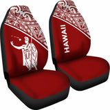 Hawaii Car Seat Covers - Kamehameha King Polynesian Red Curve - 105905 - YourCarButBetter