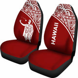 Hawaii Car Seat Covers - Kamehameha King Polynesian Red Curve - 105905 - YourCarButBetter