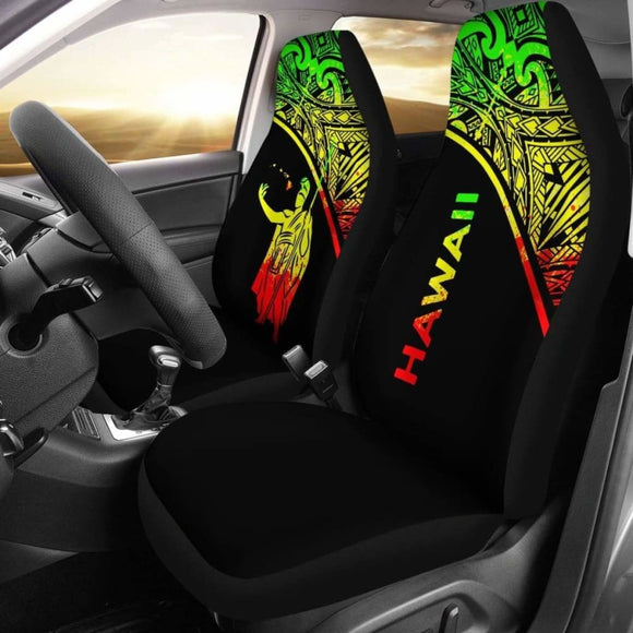 Hawaii Car Seat Covers - Kamehameha King Polynesian Reggae Curve - 105905 - YourCarButBetter