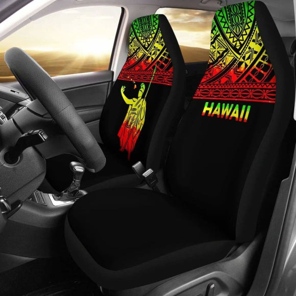 Hawaii Car Seat Covers - Kamehameha King Polynesian Reggae Horizontal - 105905 - YourCarButBetter