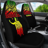 Hawaii Car Seat Covers - Kamehameha King Polynesian Reggae Horizontal - 105905 - YourCarButBetter