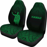 Hawaii Car Seat Covers - Kamehameha King Polynesian Tattoo Fog Green - 39 174914 - YourCarButBetter