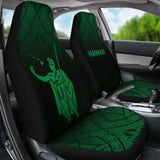 Hawaii Car Seat Covers - Kamehameha King Polynesian Tattoo Fog Green - 39 174914 - YourCarButBetter