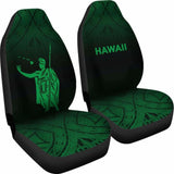 Hawaii Car Seat Covers - Kamehameha King Polynesian Tattoo Fog Green - 39 174914 - YourCarButBetter