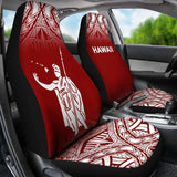 Hawaii Car Seat Covers - Kamehameha King Polynesian Tattoo Fog Red - 39 174914 - YourCarButBetter
