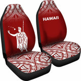 Hawaii Car Seat Covers - Kamehameha King Polynesian Tattoo Fog Red - 39 174914 - YourCarButBetter