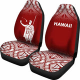 Hawaii Car Seat Covers - Kamehameha King Polynesian Tattoo Fog Red - 39 174914 - YourCarButBetter