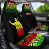 Hawaii Car Seat Covers - Kamehameha King Polynesian Tattoo Fog Reggae - 39 174914 - YourCarButBetter