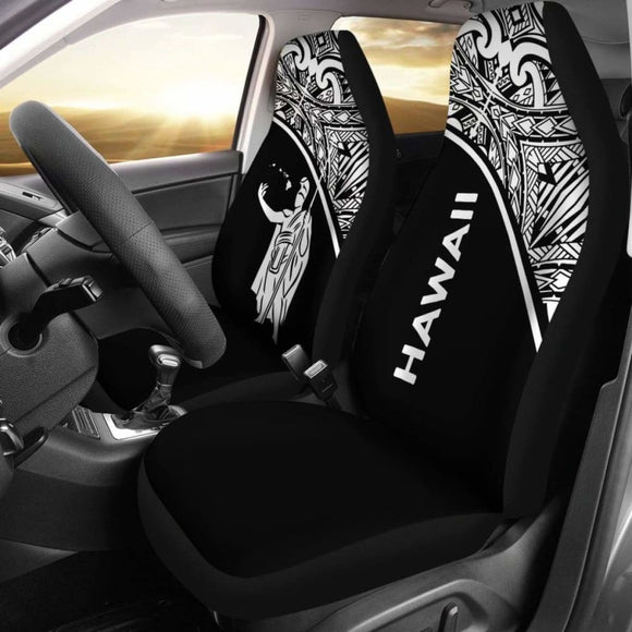 Hawaii Car Seat Covers - Kamehameha King Polynesian White Curve - 105905 - YourCarButBetter