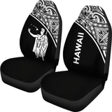 Hawaii Car Seat Covers - Kamehameha King Polynesian White Curve - 105905 - YourCarButBetter