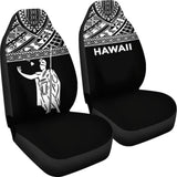 Hawaii Car Seat Covers - Kamehameha King Polynesian White Horizontal - 105905 - YourCarButBetter