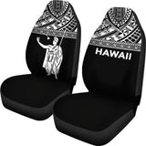 Hawaii Car Seat Covers - Kamehameha King Polynesian White Horizontal - 105905 - YourCarButBetter