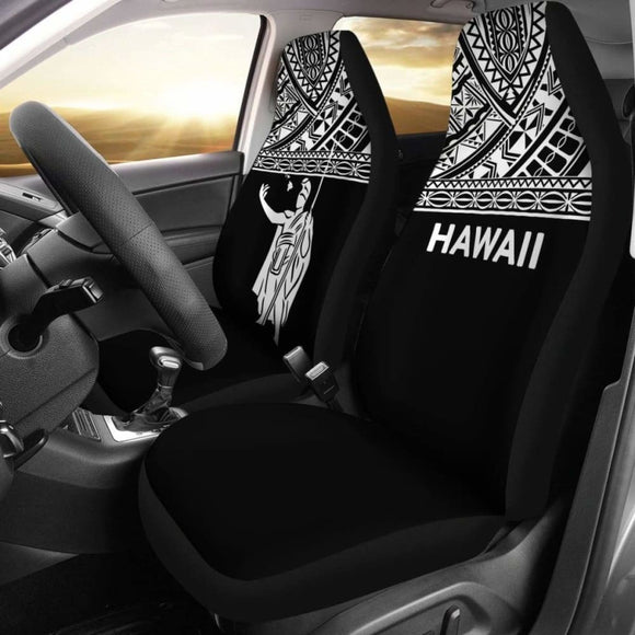 Hawaii Car Seat Covers - Kamehameha King Polynesian White Horizontal - 105905 - YourCarButBetter