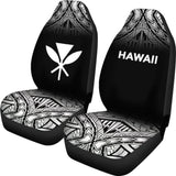 Hawaii Car Seat Covers - Hawaii Kanaka Maoli Polynesian Tattoo Fog Black - 39 174914 - YourCarButBetter