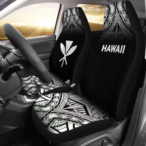 Hawaii Car Seat Covers - Hawaii Kanaka Maoli Polynesian Tattoo Fog Black - 39 174914 - YourCarButBetter