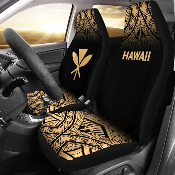 Hawaii Car Seat Covers - Hawaii Kanaka Maoli Polynesian Tattoo Fog Gold - 39 174914 - YourCarButBetter