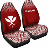 Hawaii Car Seat Covers - Hawaii Kanaka Maoli Polynesian Tattoo Fog Red - 39 174914 - YourCarButBetter