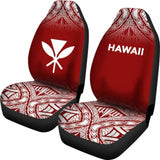 Hawaii Car Seat Covers - Hawaii Kanaka Maoli Polynesian Tattoo Fog Red - 39 174914 - YourCarButBetter