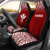 Hawaii Car Seat Covers - Hawaii Kanaka Maoli Polynesian Tattoo Fog Red - 39 174914 - YourCarButBetter