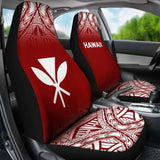 Hawaii Car Seat Covers - Hawaii Kanaka Maoli Polynesian Tattoo Fog Red - 39 174914 - YourCarButBetter