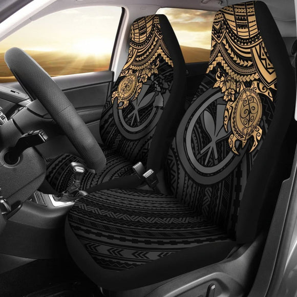 Hawaii Car Seat Covers Polynesian Kanaka Maoli Gold Turtle Hibiscus 103131 - YourCarButBetter